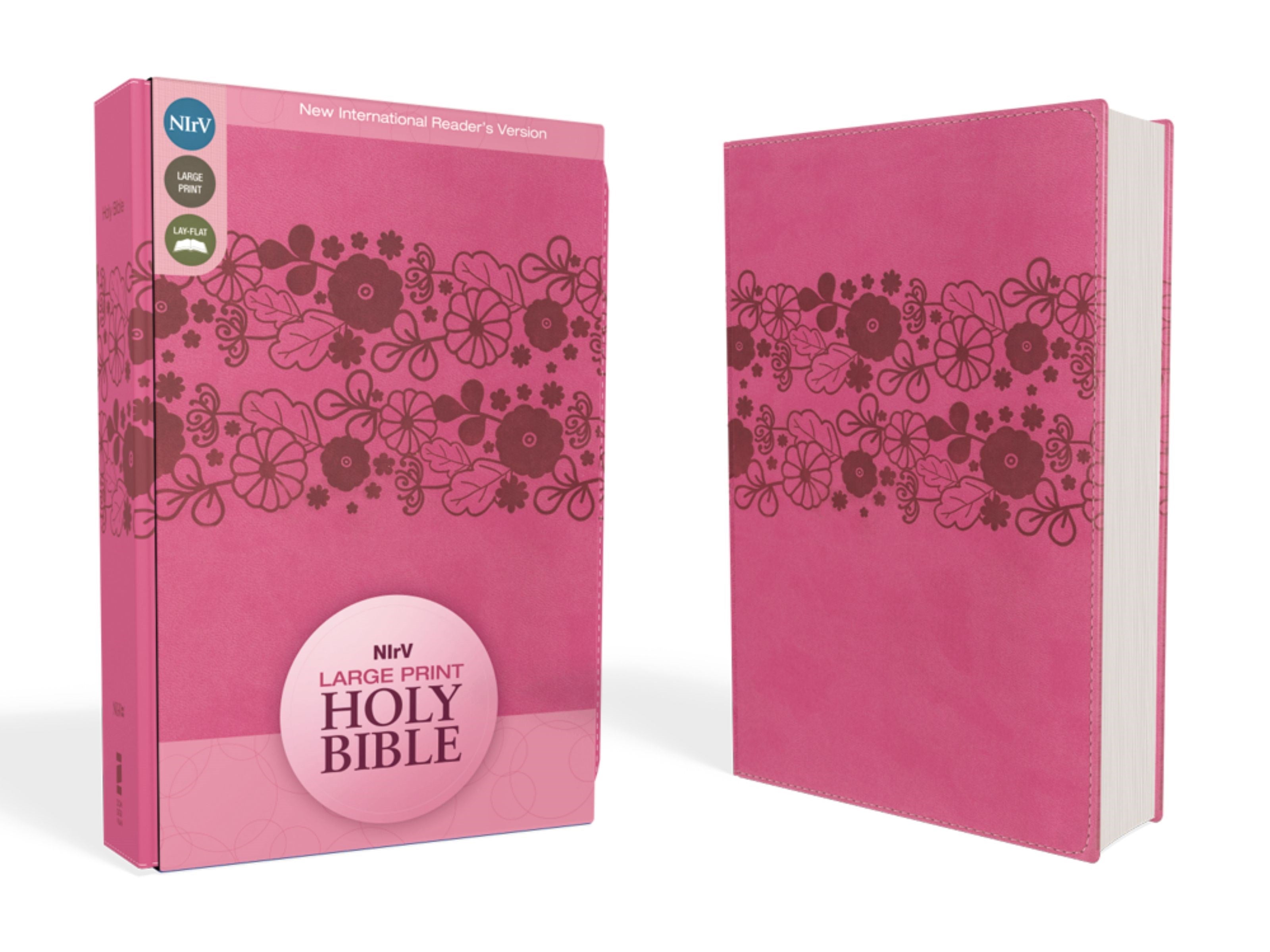 NIrV, Holy Bible, Large Print, Leathersoft, Pink  (Large type / large print)