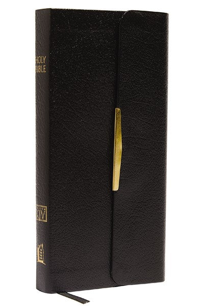 KJV, Checkbook Bible, Compact, Bonded Leather, Black, Wallet Style, Red Letter: Holy Bible, King James Version