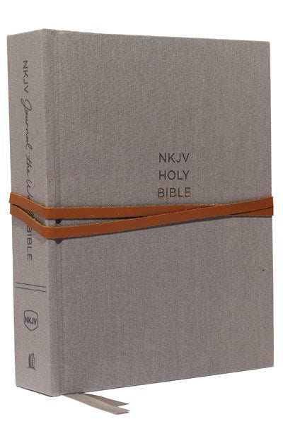 NKJV, Journal the Word Bible, Cloth over Board, Gray, Red Letter, Comfort Print: Reflect, Journal, or Create Art Next to Your Favorite Verses