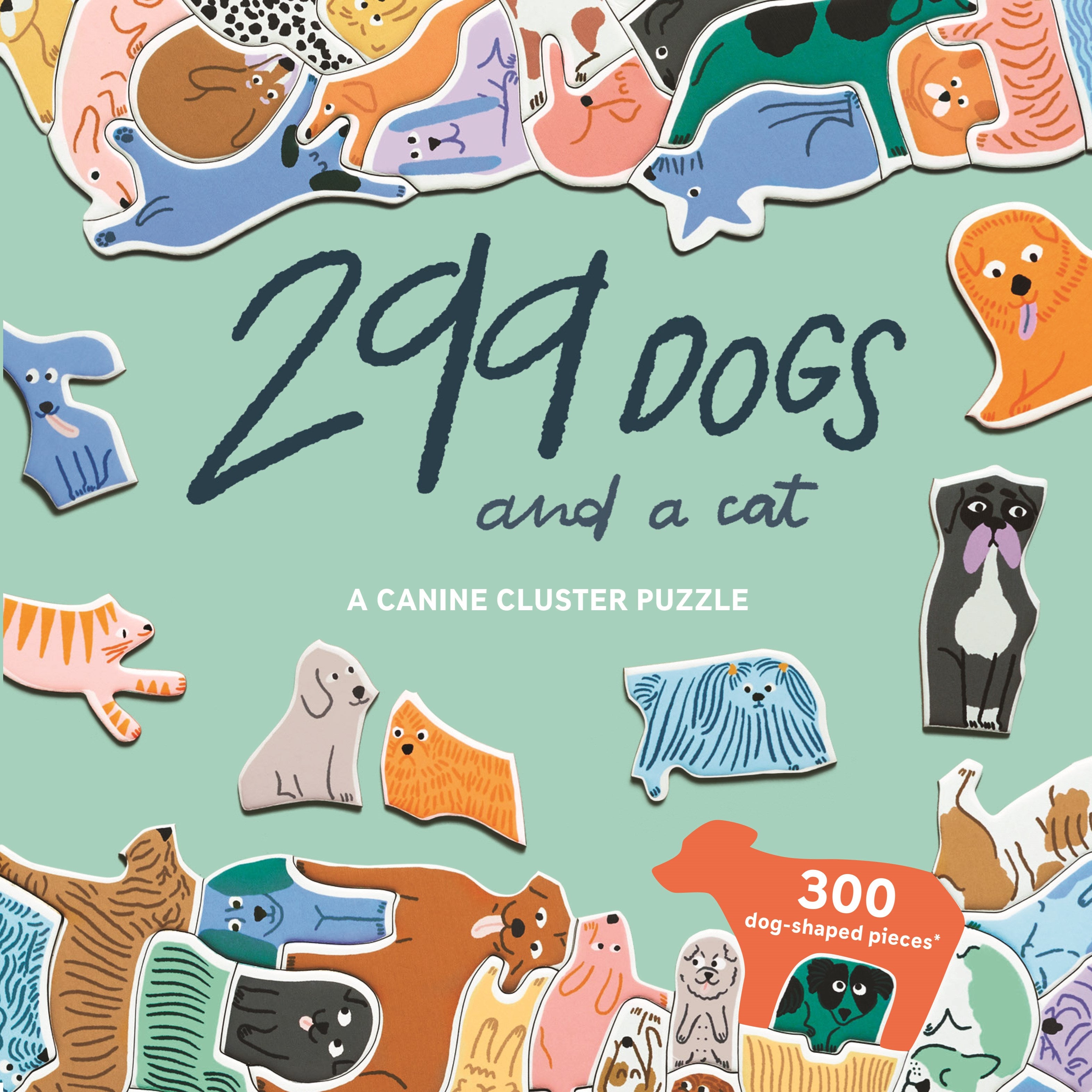299 Dogs (and a cat) 300 Piece Puzzle: A Canine Cluster Puzzle