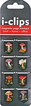 Mushrooms i-Clips Magnetic Page Markers (Set of 8 Magnetic Bookmarks)