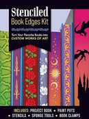 Stenciled Book Edges Kit: Turn Your Favorite Books into Custom Works of Art - Includes: Project Book, Paint Pots, Stencils, Sponge Tools, Book Clamps