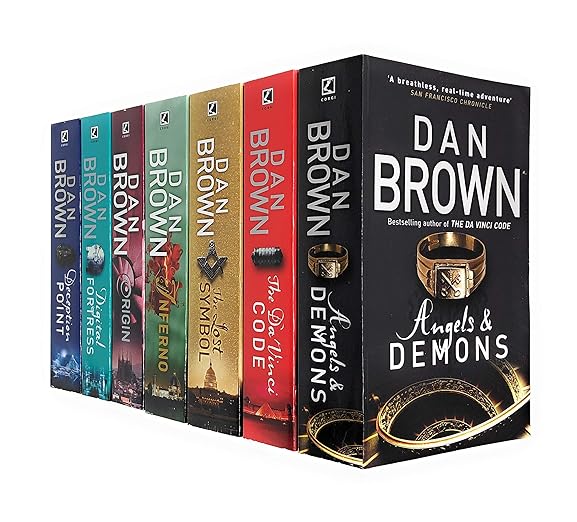 Robert Langdon Series Collection 7 Books Set By Dan Brown (Angels And Demons, The Da Vinci Code, The Lost Symbol, Inferno, Origin, Digital Fortress, Deception Point)