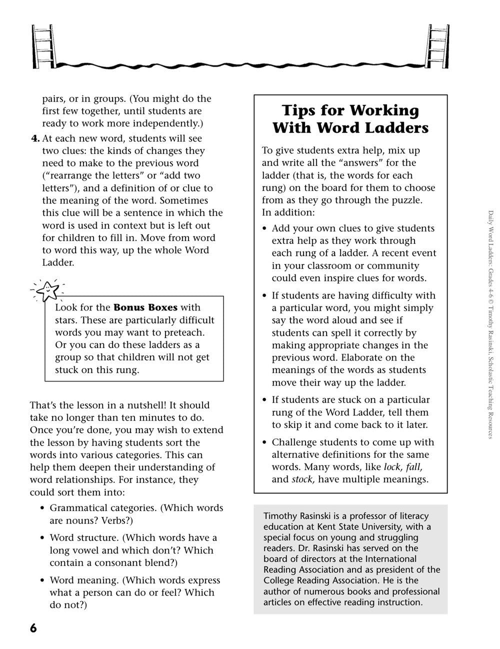 Daily Word Ladders: Grades 4-6: 100 Reproducible Word Study Lessons That Help Kids Boost Reading, Vocabulary, Spelling & Phonics Skills--Independently!