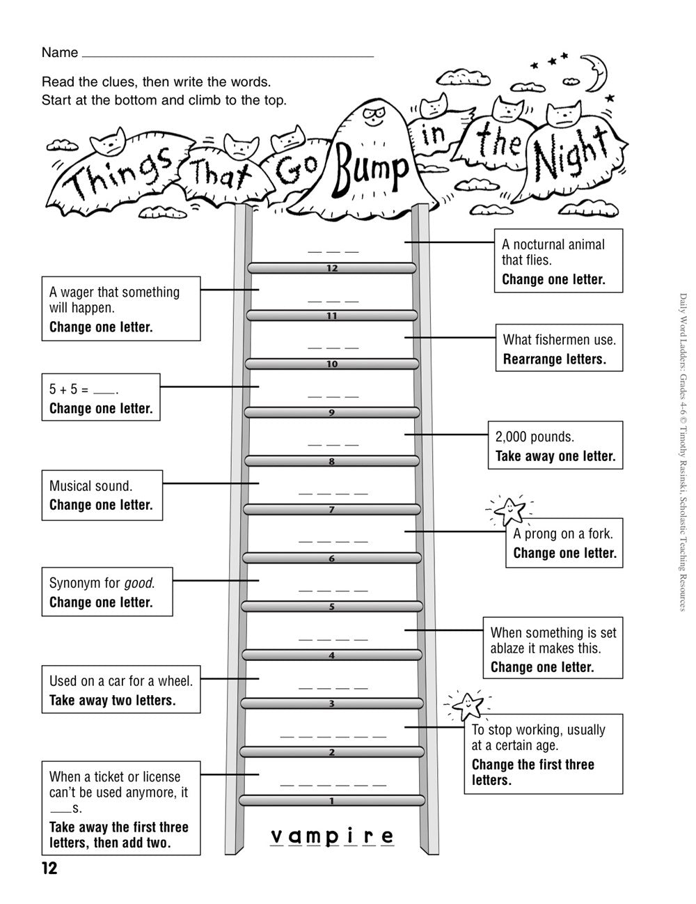 Daily Word Ladders: Grades 4-6: 100 Reproducible Word Study Lessons That Help Kids Boost Reading, Vocabulary, Spelling & Phonics Skills--Independently!