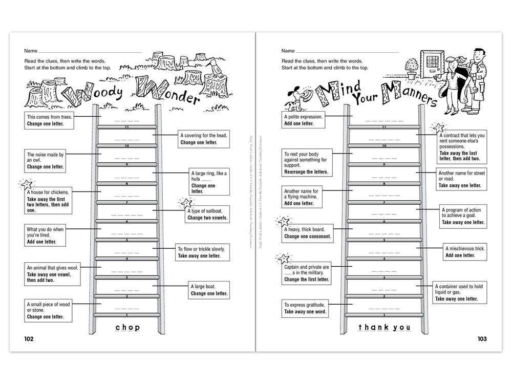 Daily Word Ladders: Grades 4-6: 100 Reproducible Word Study Lessons That Help Kids Boost Reading, Vocabulary, Spelling & Phonics Skills--Independently!