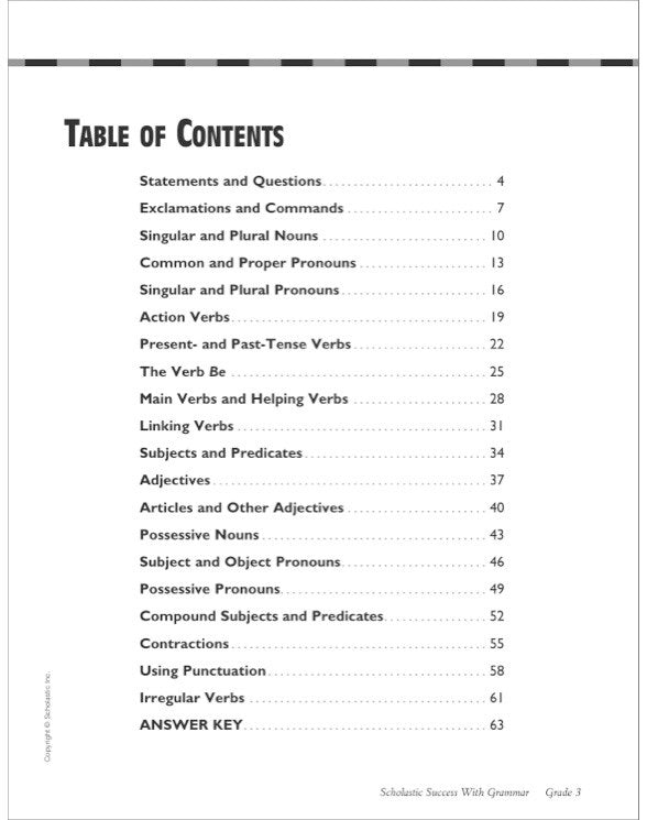 Scholastic Success With Grammar: Grade 3 Workbook