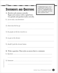 Scholastic Success With Grammar: Grade 3 Workbook