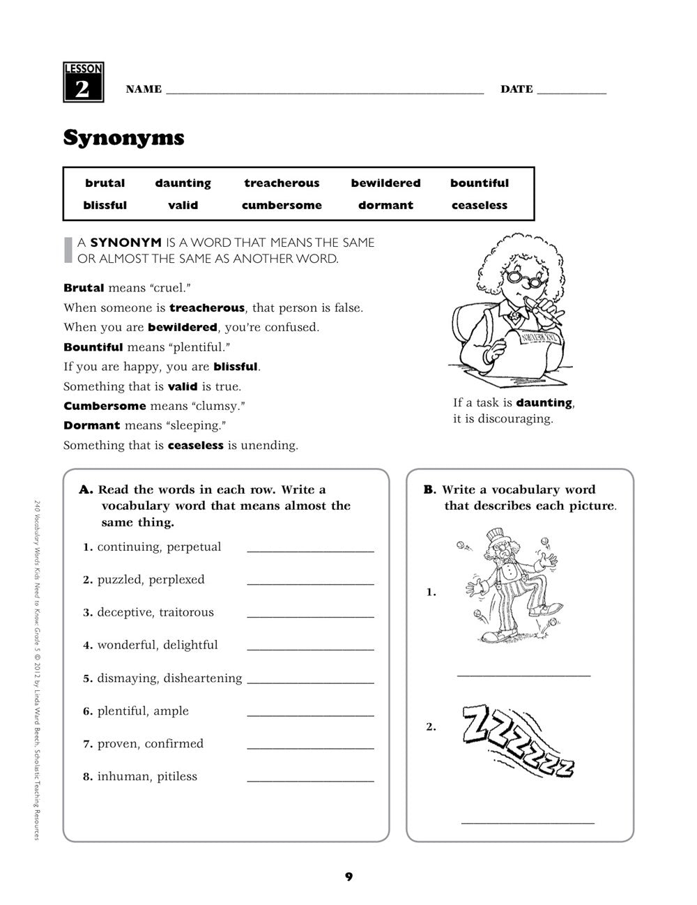 240 Vocabulary Words Kids Need to Know: Grade 5