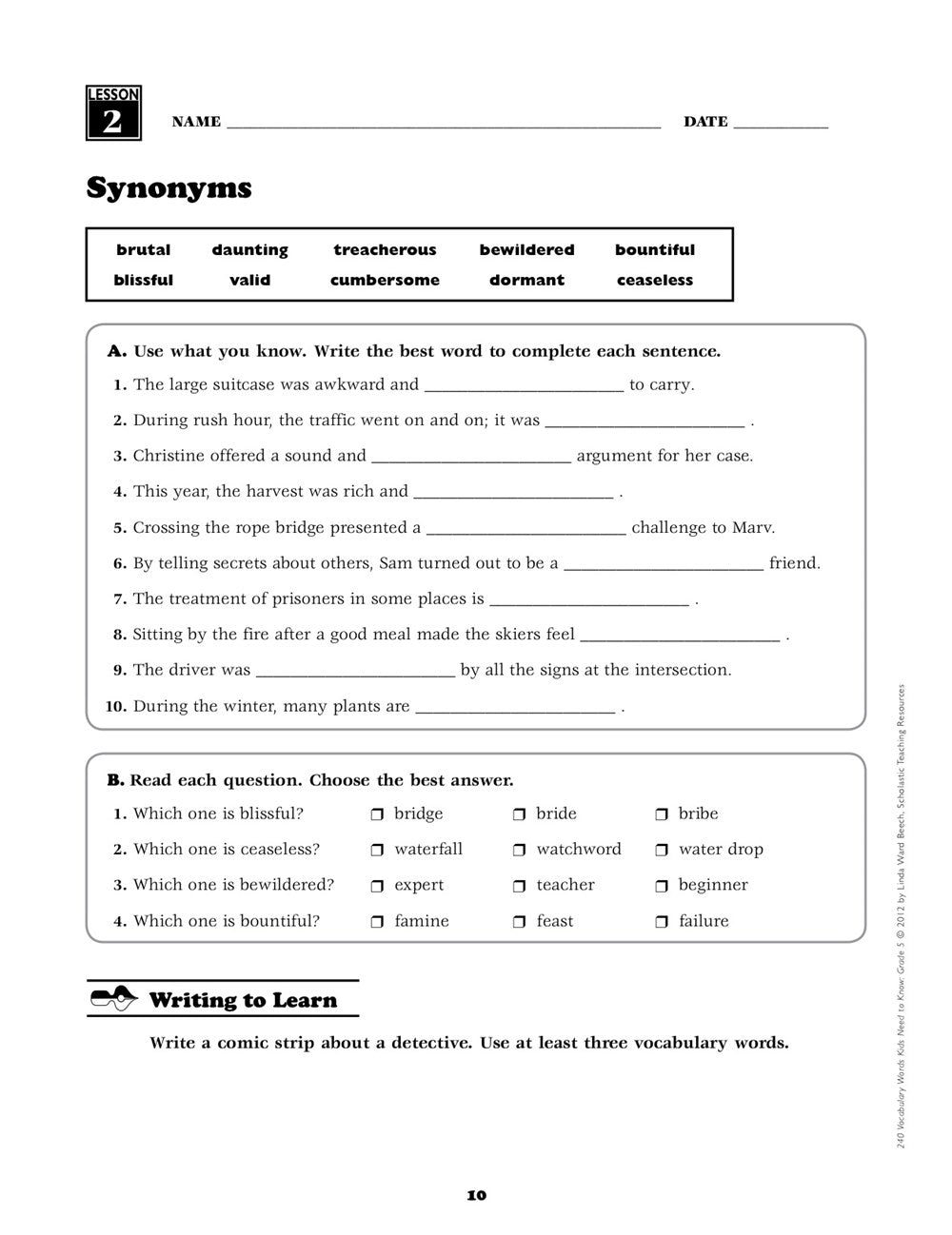240 Vocabulary Words Kids Need to Know: Grade 5