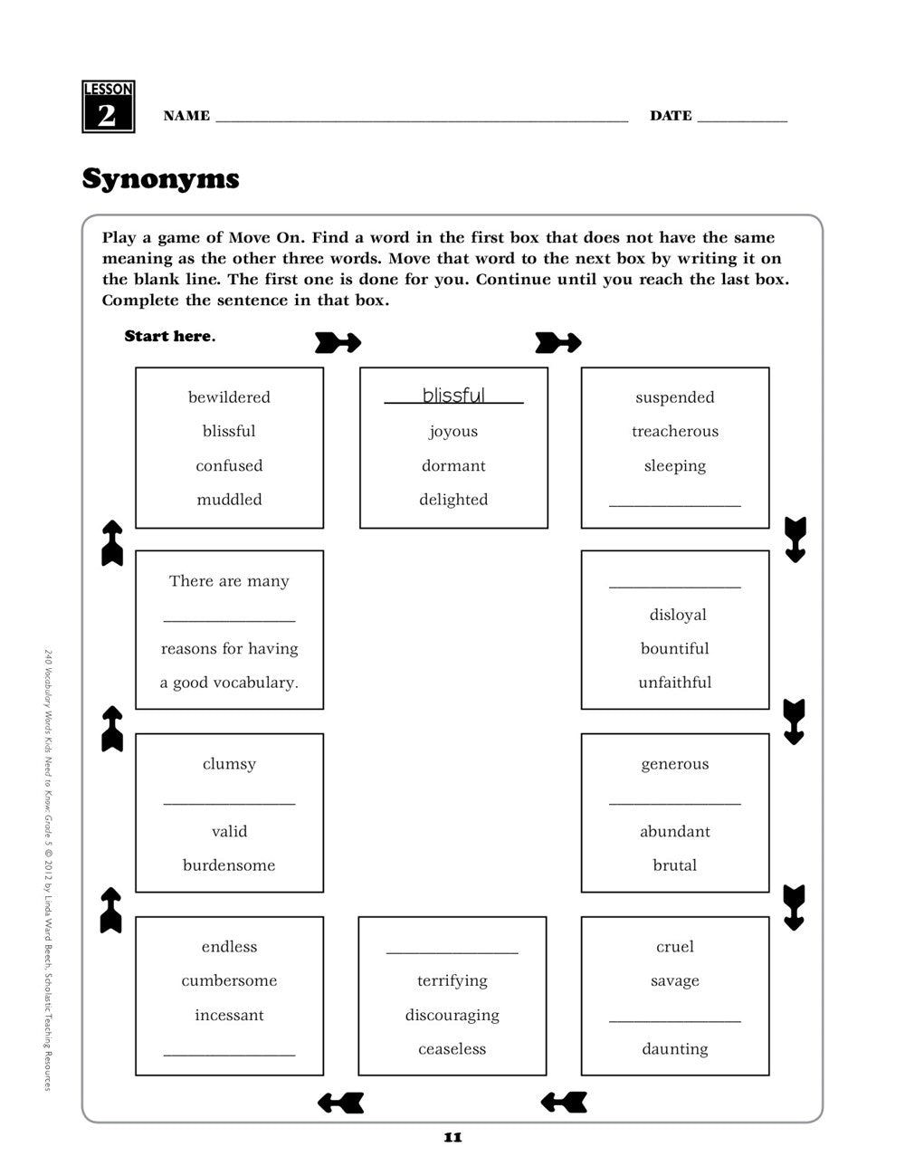 240 Vocabulary Words Kids Need to Know: Grade 5