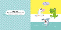 A Unicorn, a Dinosaur, and a Shark Walk into a Book