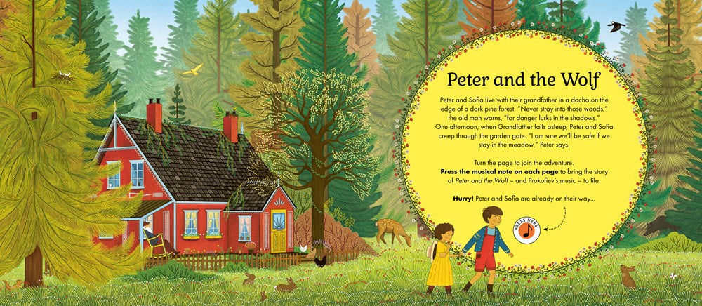 The Story Orchestra: Peter and the Wolf: Press the note to hear Prokofiev's music