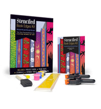 Stenciled Book Edges Kit: Turn Your Favorite Books into Custom Works of Art - Includes: Project Book, Paint Pots, Stencils, Sponge Tools, Book Clamps