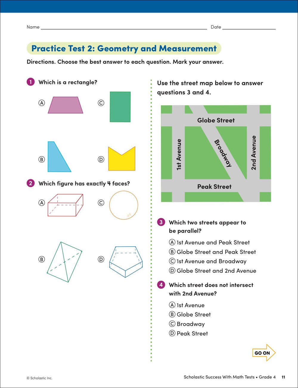 Scholastic Success with Math Tests Grade 4 Workbook