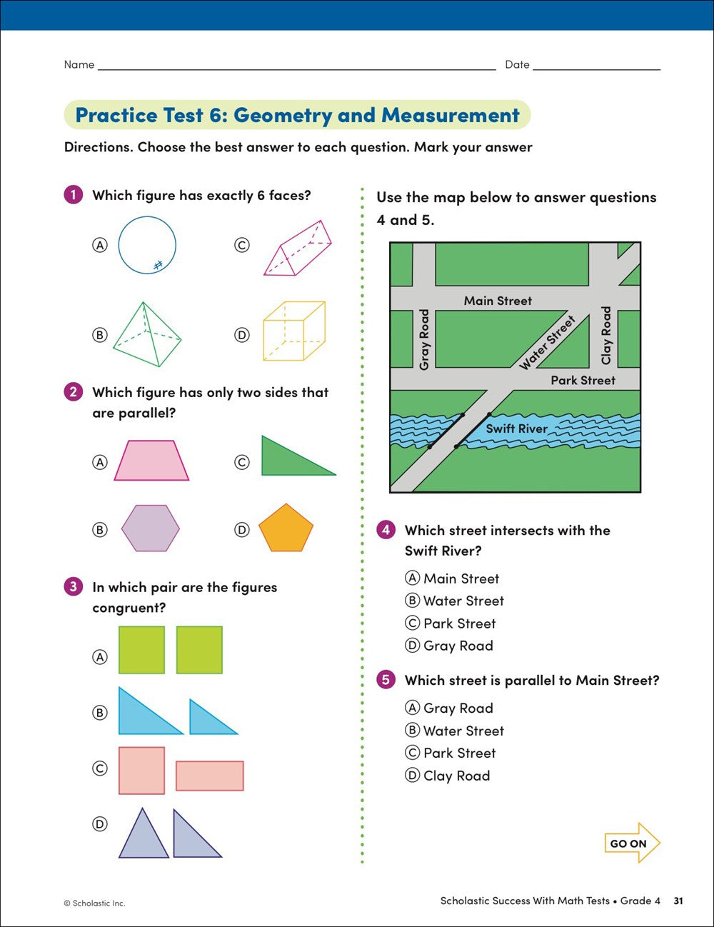 Scholastic Success with Math Tests Grade 4 Workbook
