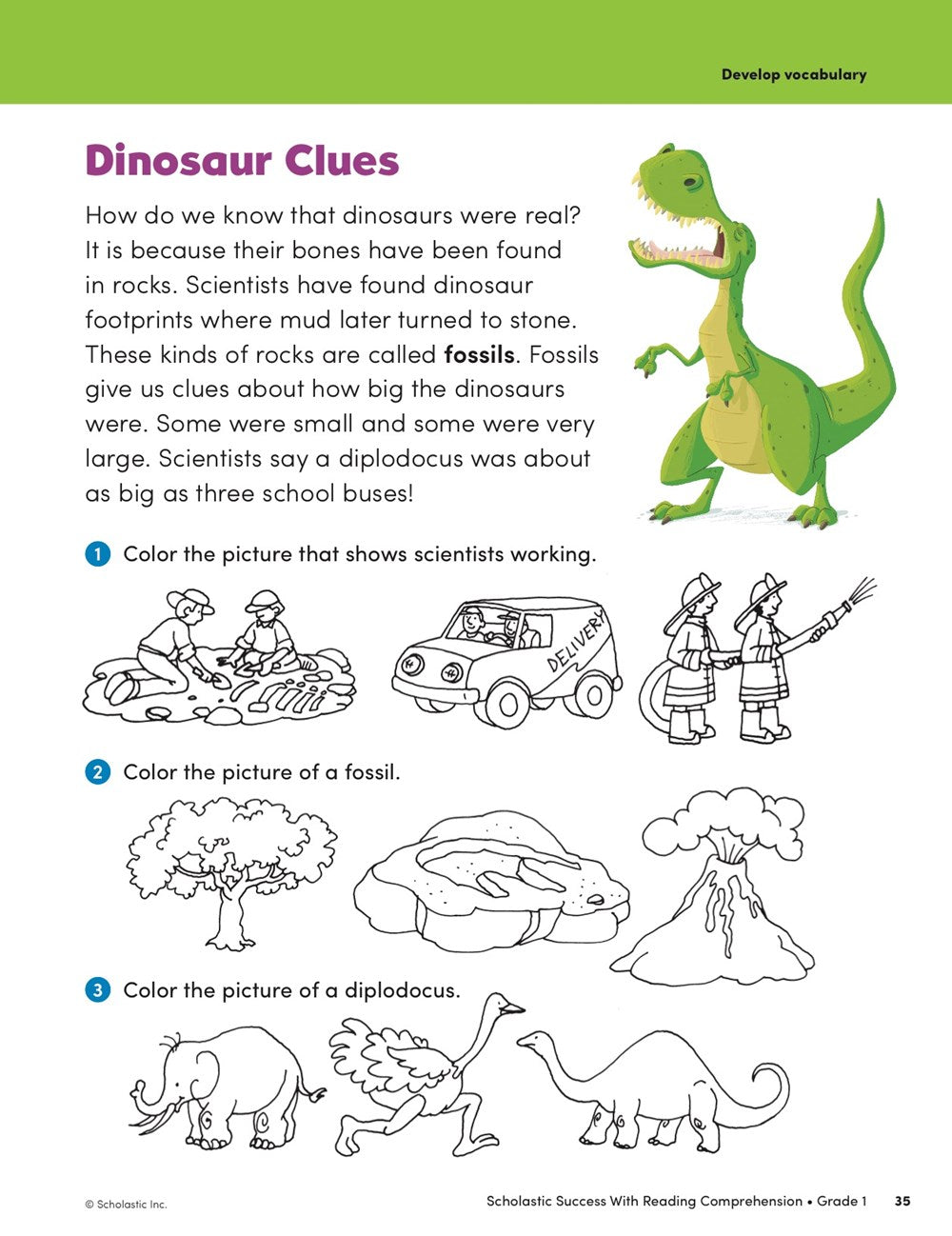 Scholastic Success with Reading Comprehension Grade 1 Workbook