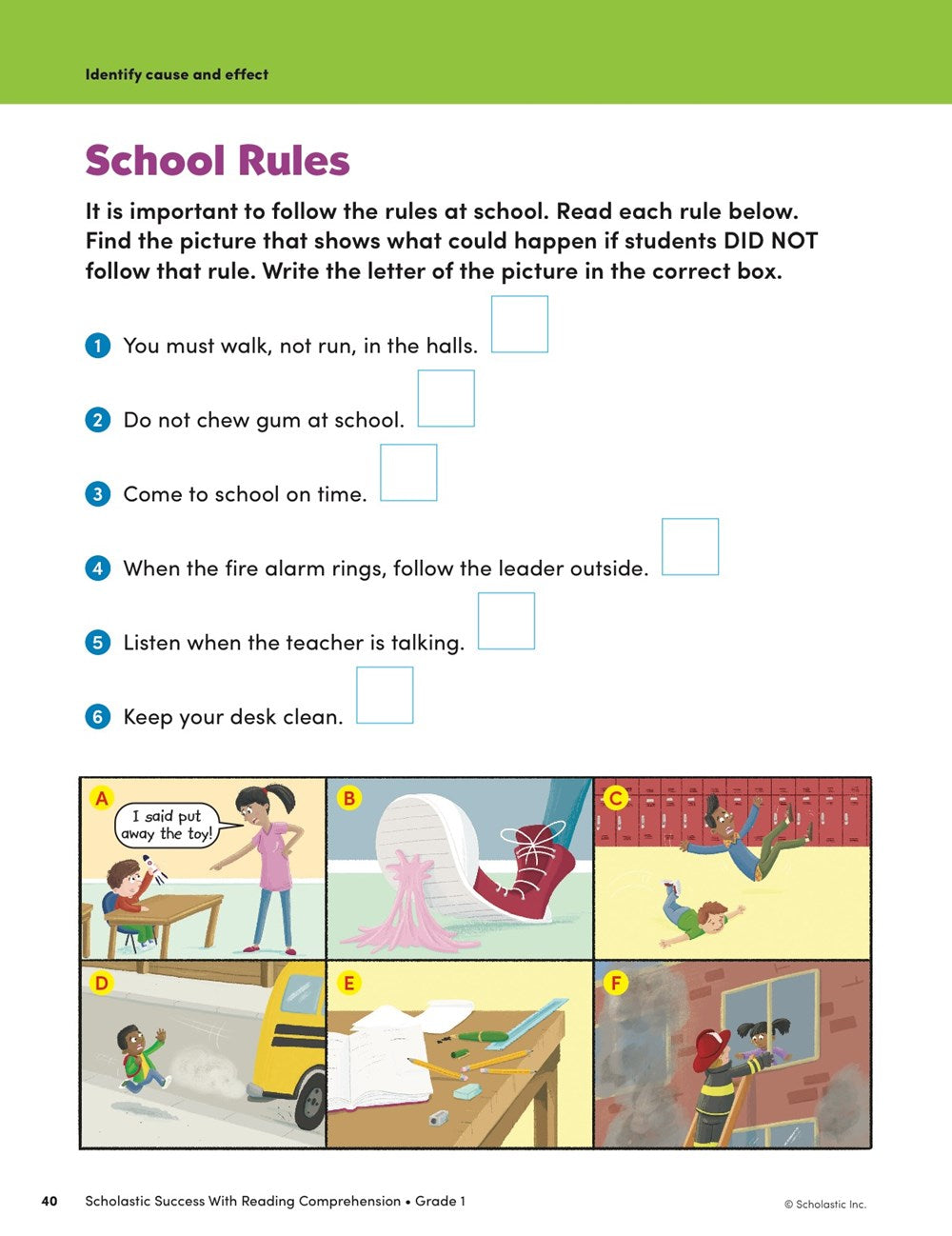 Scholastic Success with Reading Comprehension Grade 1 Workbook