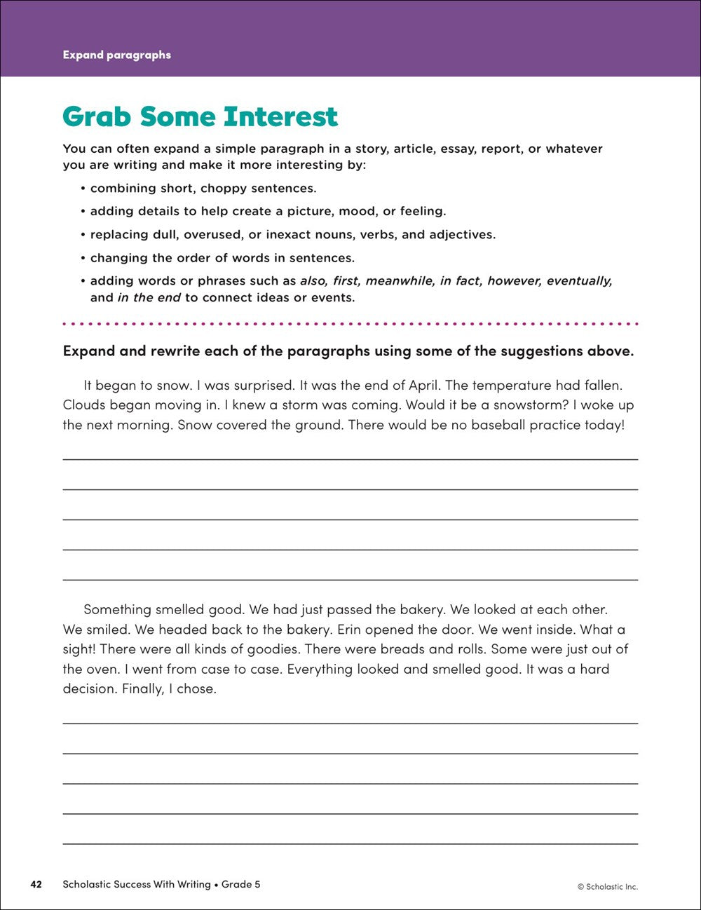 Scholastic Success with Writing Grade 5 Workbook
