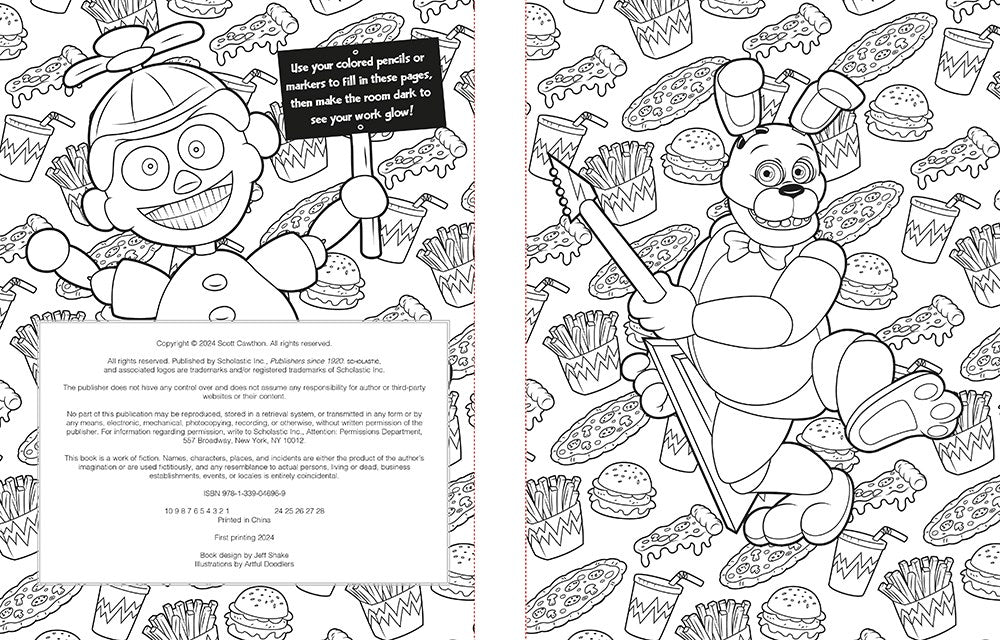 Five Nights at Freddy's Glow in the Dark Coloring Book | The Perfect Stocking Stuffer!