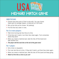 USA Memory Match Game (Set of 100 cards)