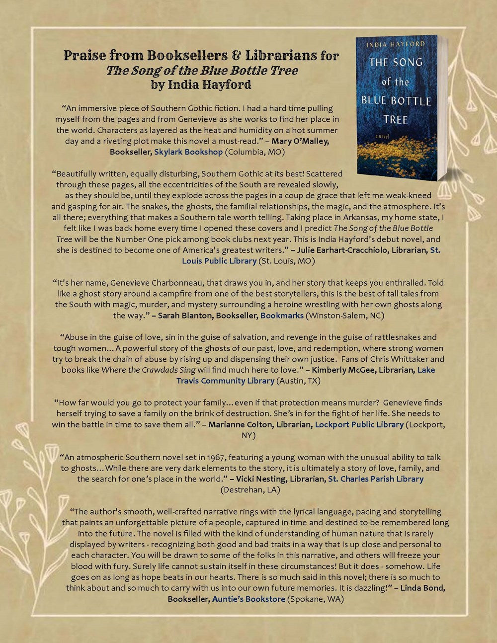 The Song of the Blue Bottle Tree