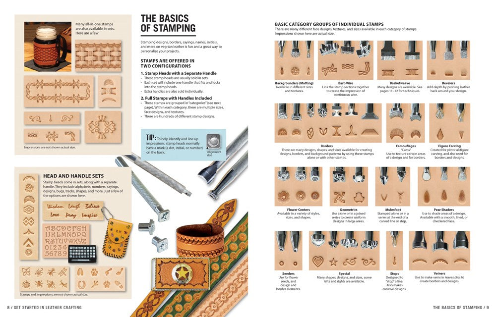 Get Started in Leather Crafting: Step-by-Step Techniques and Tips for Crafting Success (Design Originals) Beginner-Friendly Projects, Basics of Leather Preparation, Tools, Stamps, Embossing, & More