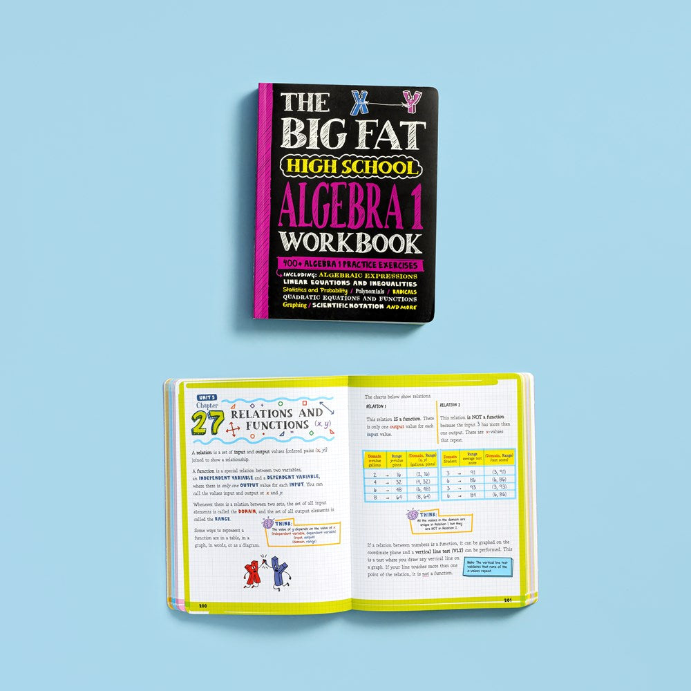 The Big Fat High School Algebra 1 Workbook: 400+ Algebra 1 Practice Exercises (Big Fat Notebooks)