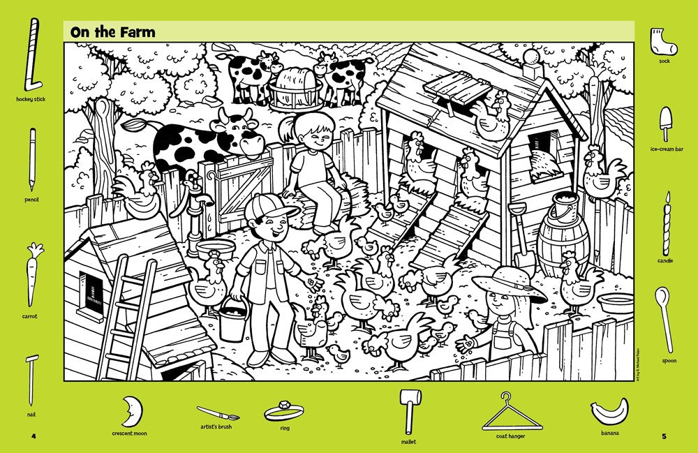 Farm Puzzles: Ultimate Farm Picture Puzzle Book with Over 1,200 Objects to Seek and Find, Farm-Themed Activity Book for Kids 6 and Older