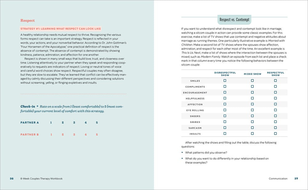 8-Week Couples Therapy Workbook: Essential Strategies to Connect, Improve Communication, and Strengthen Your Relationship