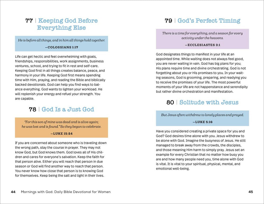 Mornings With God: Daily Bible Devotional for Women: 365 Devotions to Inspire Your Day