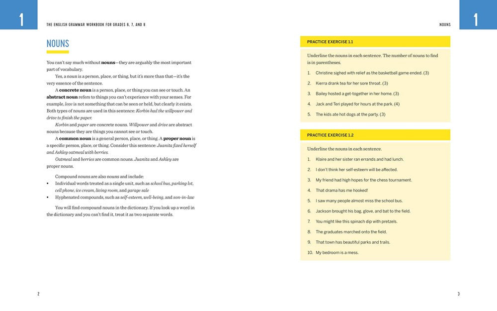 The English Grammar Workbook for Grades 6, 7, and 8: 125+ Simple Exercises to Improve Grammar, Punctuation, and Word Usage