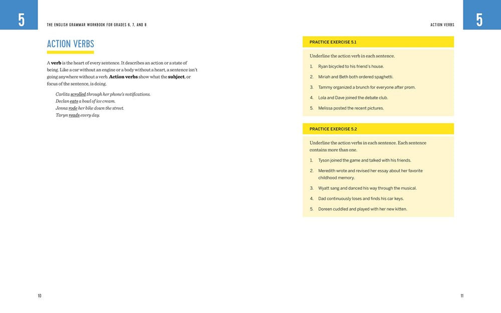The English Grammar Workbook for Grades 6, 7, and 8: 125+ Simple Exercises to Improve Grammar, Punctuation, and Word Usage