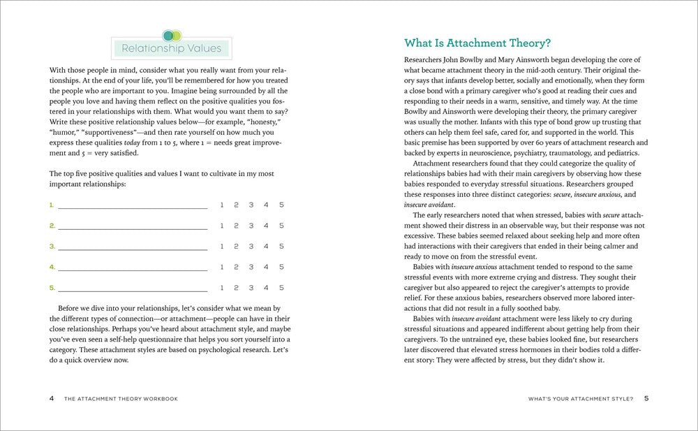 The Attachment Theory Workbook: Powerful Tools to Promote Understanding, Increase Stability, and Build Lasting Relationships (Attachment Theory in Practice)