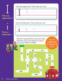 Kindergarten Phonics and Spelling Learning Fun Workbook