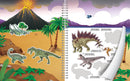 Dinosaurs! Sticker Activity Book - 100 Stickers Including Puffy, 20 Coloring Pages and Spiral Lay-Flat design; Sticker Pages and Scene Side-By-Side for Easy Play