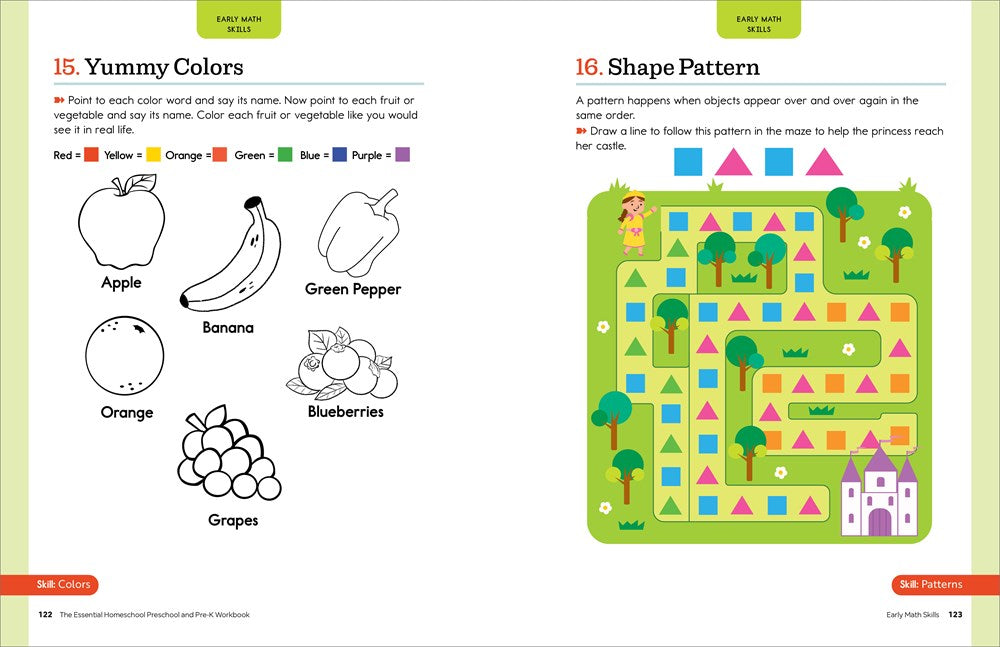 The Essential Homeschool Preschool and Pre-K Workbook: 135 Fun Curriculum-Based Activities to Build Pre-Reading, Pre-Writing, and Early Math Skills! (Homeschool Workbooks)