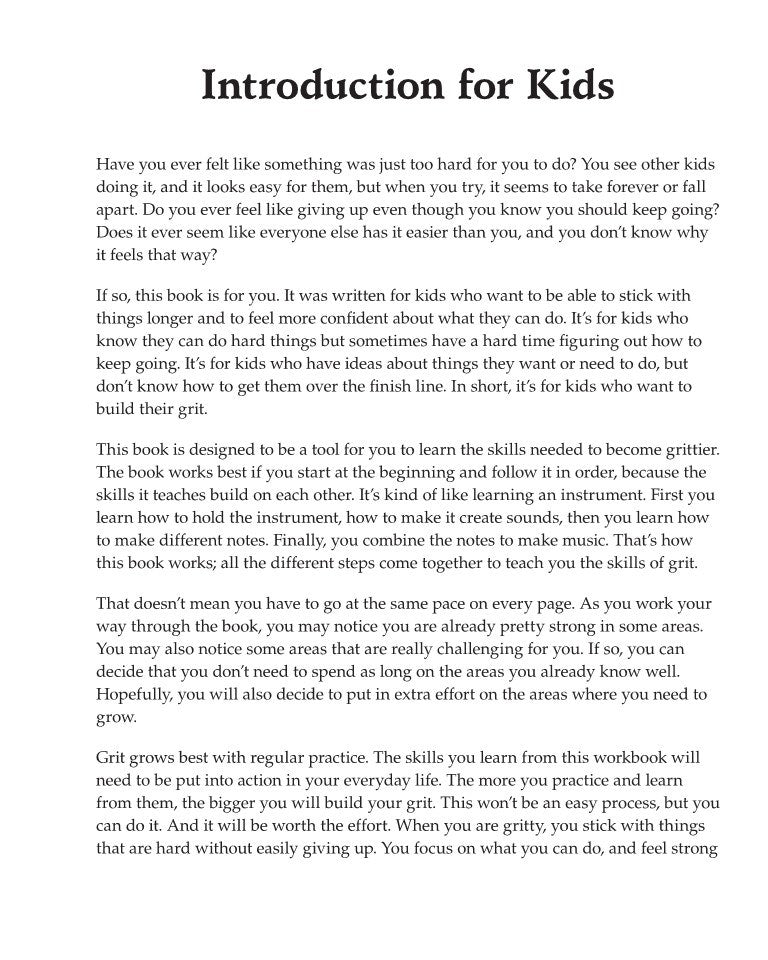 The Grit Workbook for Kids