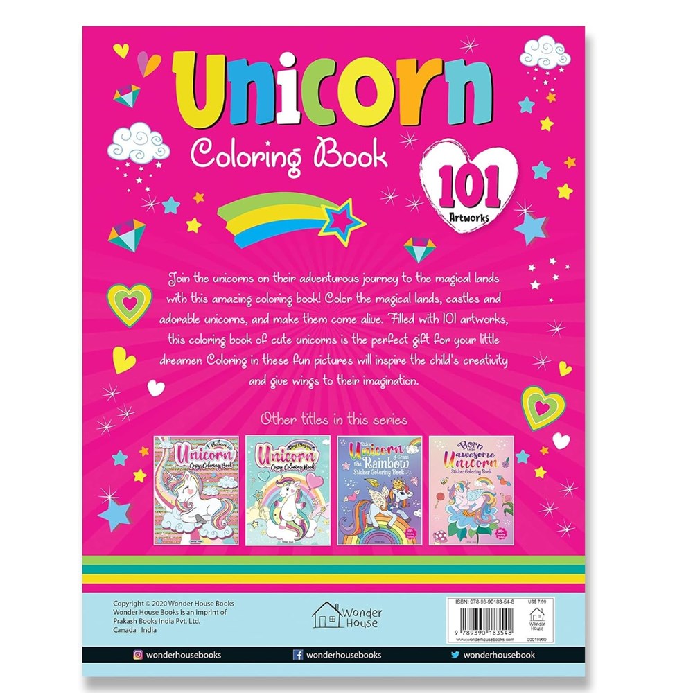 101 Unicorn Colouring Book: Fun Activity Colouring Book For Children