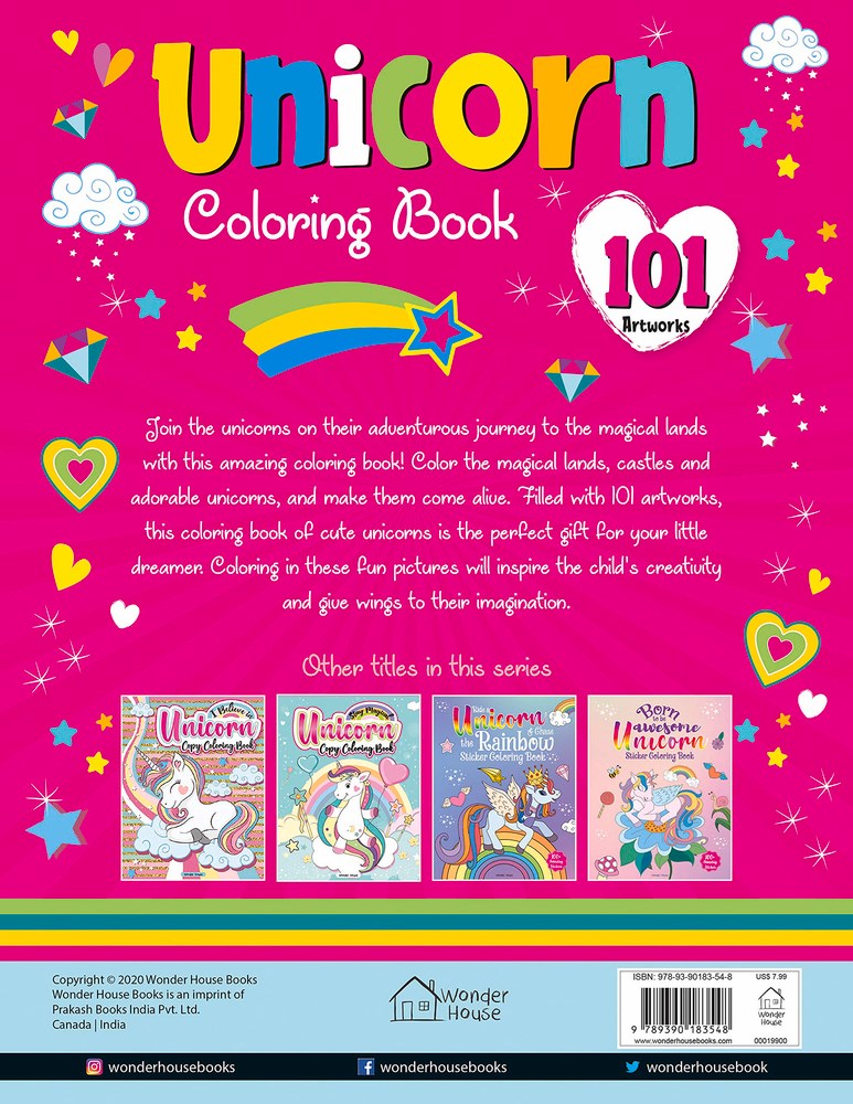 101 Unicorn Colouring Book: Fun Activity Colouring Book For Children