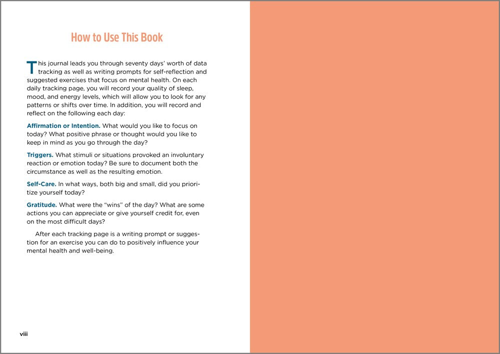 Mental Health Journal: Daily Check-In: 70 Days of Reflection Space to Track Your Moods, Intentions, and Well-Being