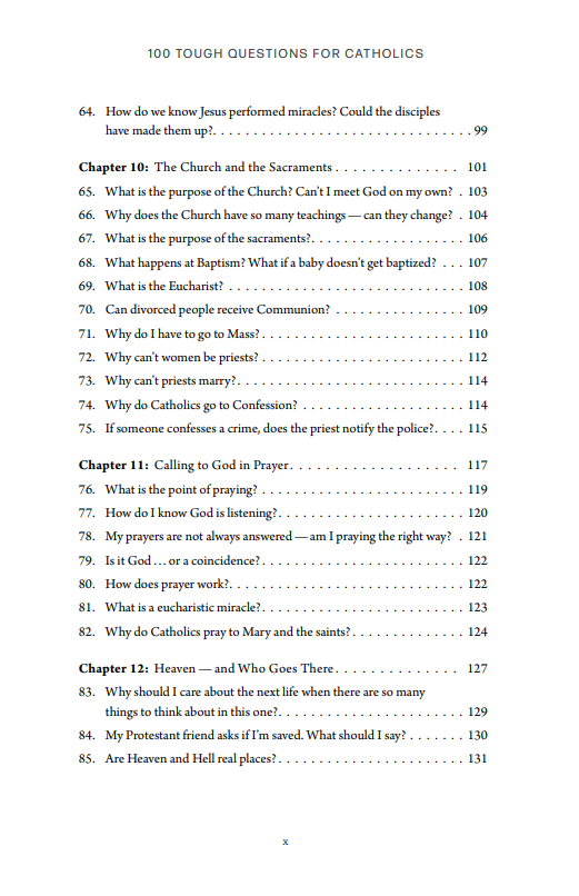 100 Tough Questions for Catholics: Common Obstacles to Faith Today