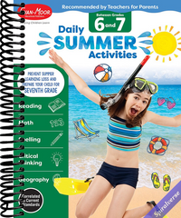 Evan-Moor Daily Summer Activities, Grade 6-7 Workbook, Prevent Learning Loss, Reading Comprehension, Writing, Math, Grammar, Punctuation, Spelling, Multiplication, Division, Fractions, Geography, Maps