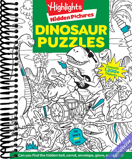 Dinosaur Puzzles: Roaring Fun Hidden Pictures Puzzles with T-rex, Fossils and More for Kids Ages 6-12, Over 1,900 Hidden Objects for the Ultimate Dino-Themed Activity Book