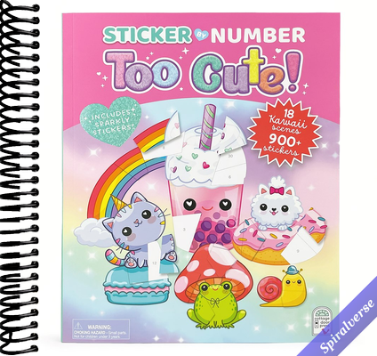 Too Cute! A Sticker by Number Kids Activity Book for Kids: Kawaii-Inspired Stickers, Pull-Out Pages and 900 Stickers